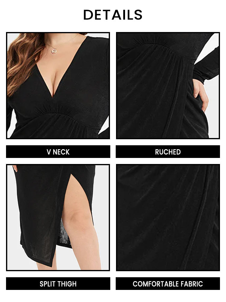 Einteiliges Midikleid mit V-Ausschnitt