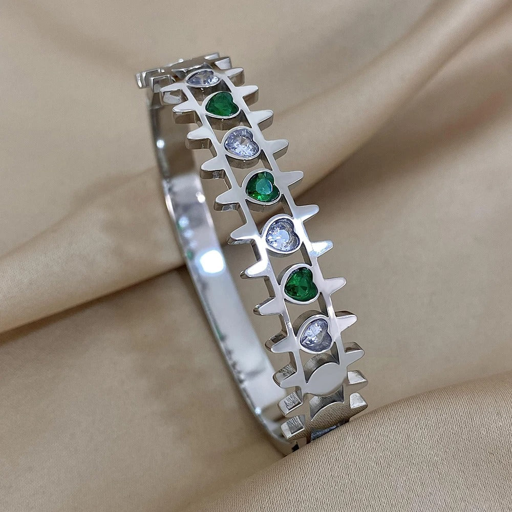 Luxuriöses Manschettenarmband aus Edelstahl | | 4er Set