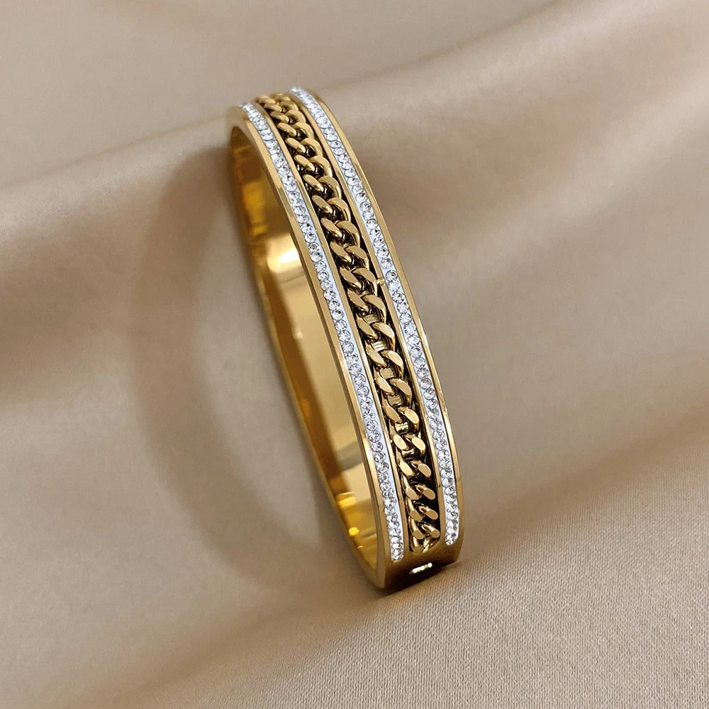 Luxuriöses Manschettenarmband aus Edelstahl | | 4er Set