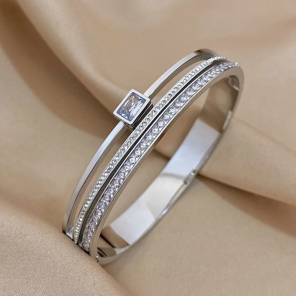 Luxuriöses Manschettenarmband aus Edelstahl | | 4er Set