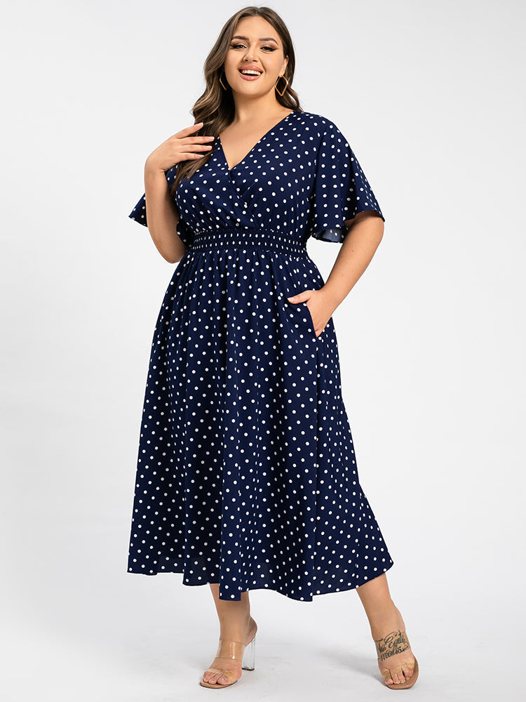 Maxikleid mit überschnittenem V-Ausschnitt