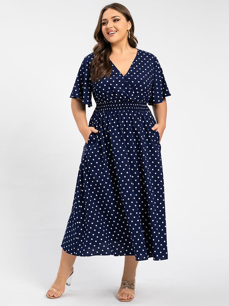 Maxikleid mit überschnittenem V-Ausschnitt