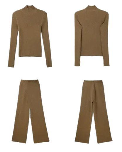 Zina | Stickat 3-delat Set med Turtleneck