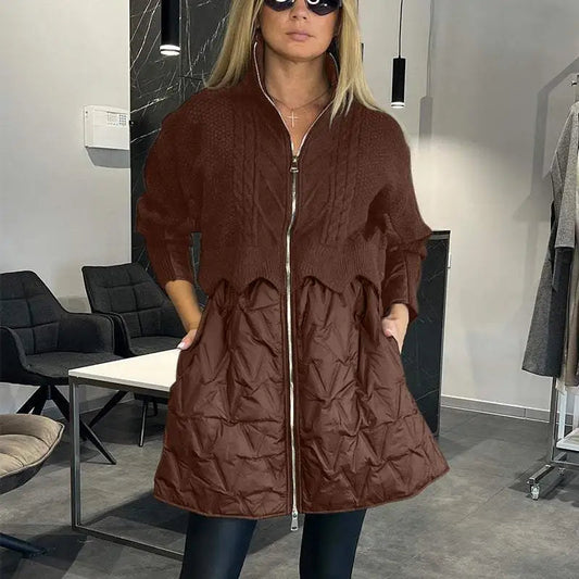 Aria | Stickad cardigan kappa med dragkedja