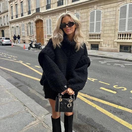 Anna Fluffy Turtleneck Sweater by Joyelle.de