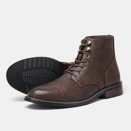 Keith | Klassiska vintage derby stövlar med elegant tådesign