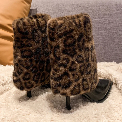 WildLux™ - Ankelstövlar med leopälskant