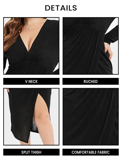 Einteiliges Midikleid mit V-Ausschnitt