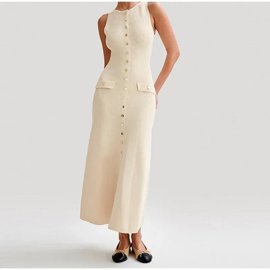 Isabella - Gestricktes Bodycon-Kleid mit Knöpfen