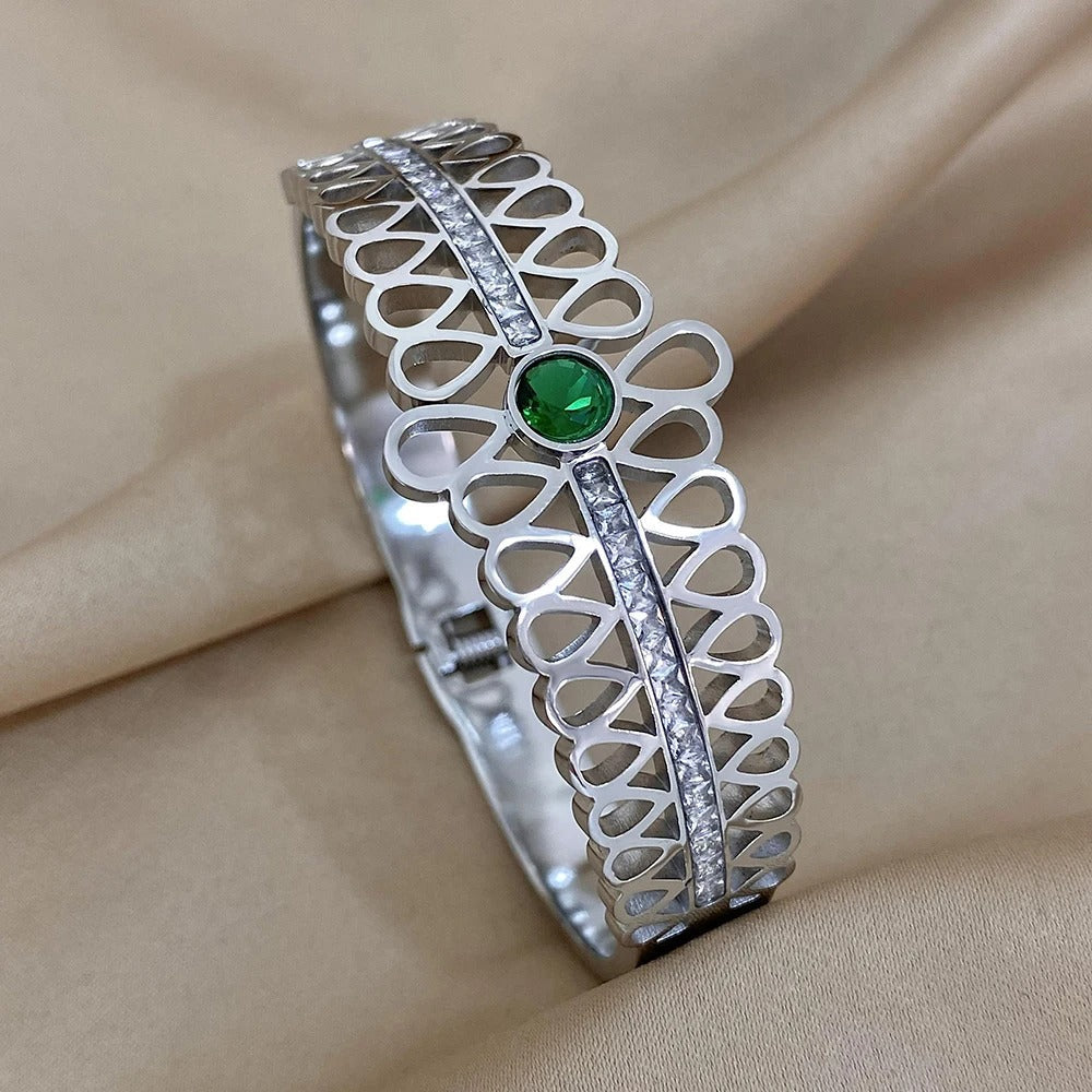 Luxuriöses Manschettenarmband aus Edelstahl | | 4er Set
