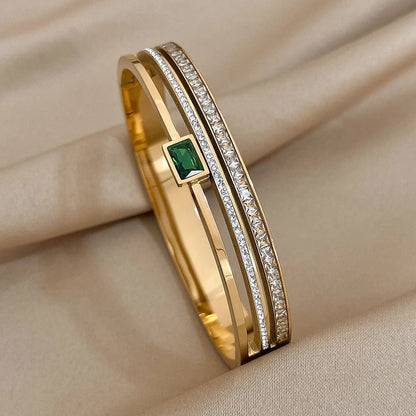 Luxuriöses Manschettenarmband aus Edelstahl | | 4er Set
